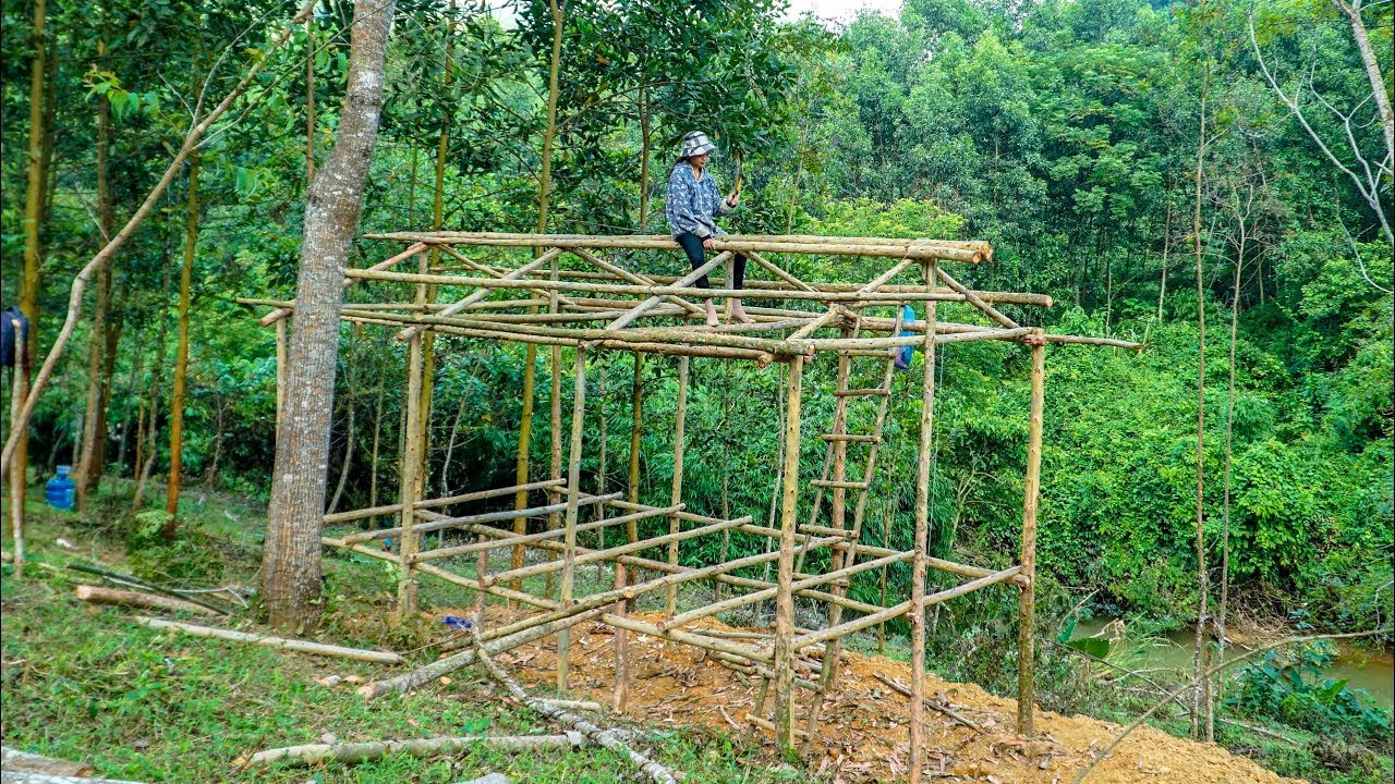 30 Days Making Wooden House Frames, Building a New Life off grid