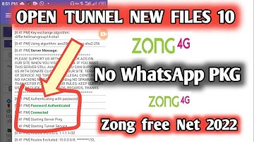 zong open tunnel new files today & zong free internet vpn 2022 today ! ZONG Free internet 2022