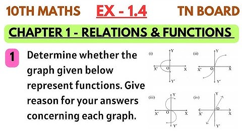 10th Maths | Exercise 1.4 1st sum | Chapter 1 Relations and Functions | By SK