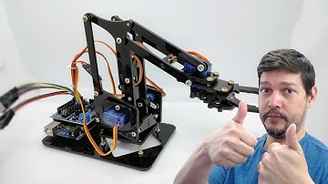 Braço robótico com Arduino e joystick de 3 eixos - Demonstração e código