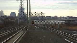 New Jersey Transit HD EXCLUSIVE: Super Bowl XLVIII ALP-45DP Meadowlands Shuttle Arrives at Secaucus