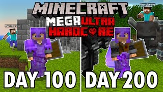 I Survived 200 Days in Mega Ultra Hardcore Minecraft... Minecraft Hardcore 100 Days
