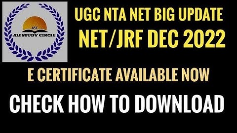 UGC NTA NET DEC 2022 E CERTIFICATE AVAILABLE ON SITE. check how to download #ntaugcnet #ugcnet