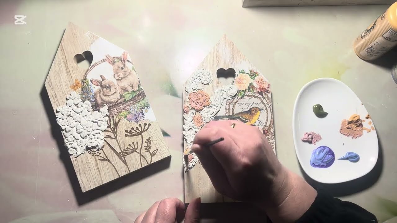 DIY💗Let's make a beautiful decoration for Easter✨Wooden wallart decoration🫶🏻#decoupage #art #декупаж