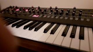 Sequential Prophet-6 and OB-6 synth music jam in progress: difficult while holding a camera!