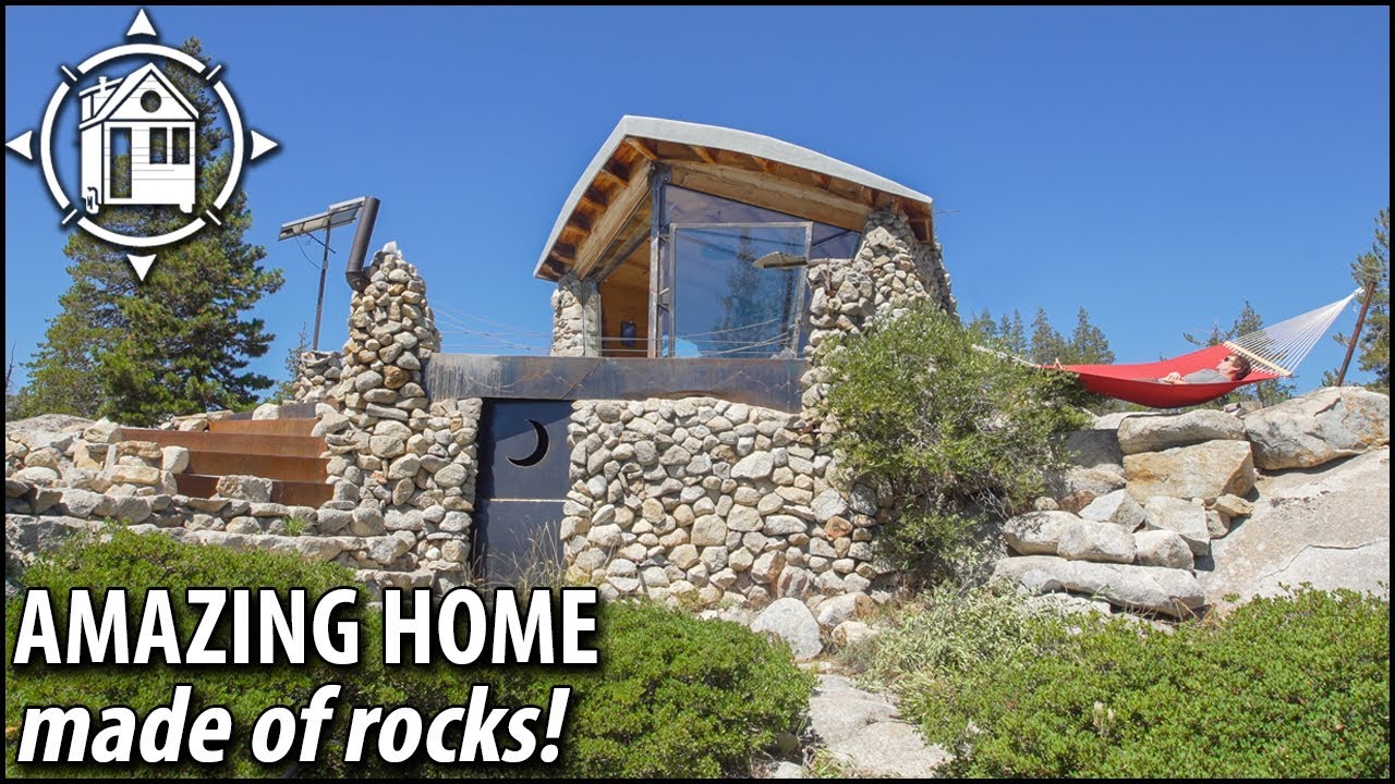 ROCK CABIN built by hand is pro snowboarder's amazing home