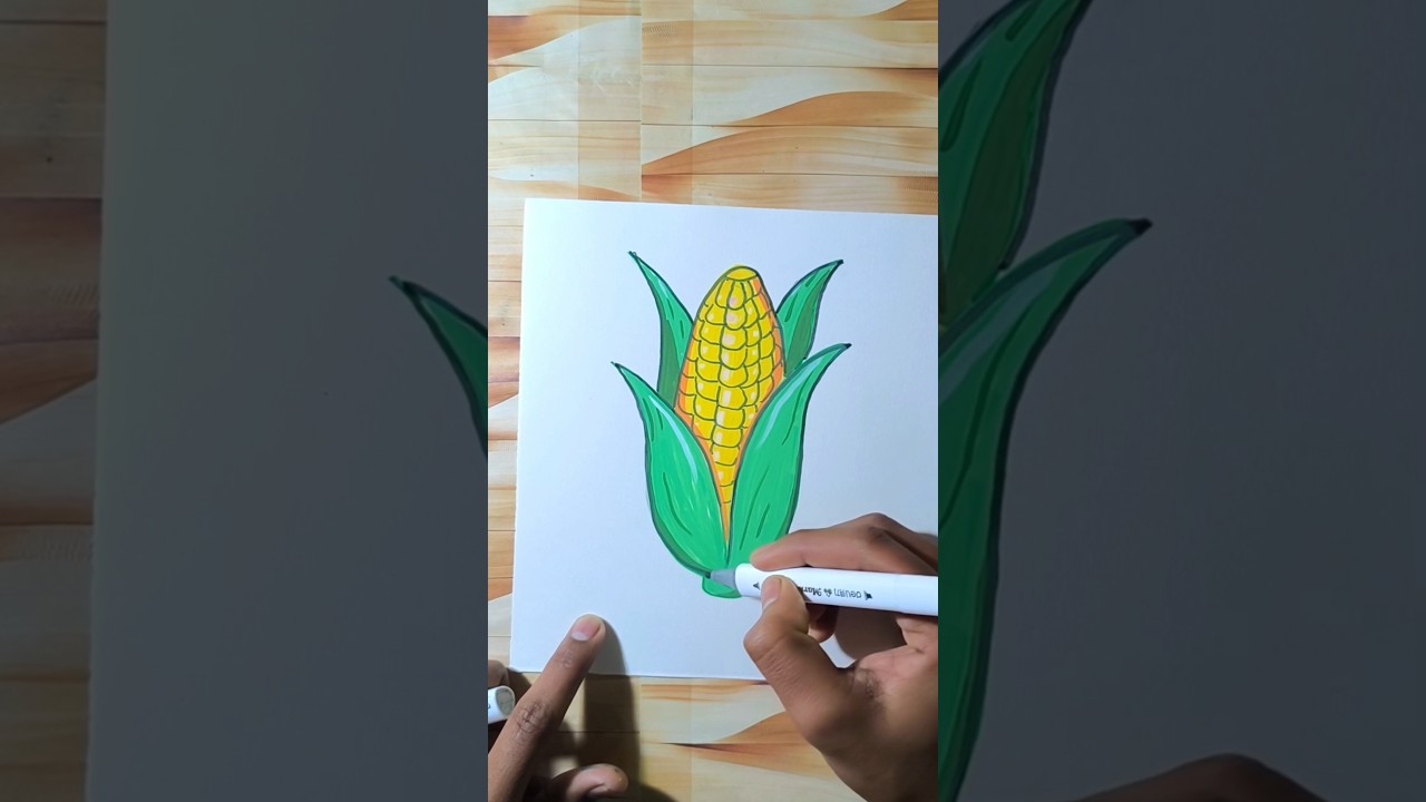 "Step by step Corn drawing 🌽"  Corn Coloring Video 