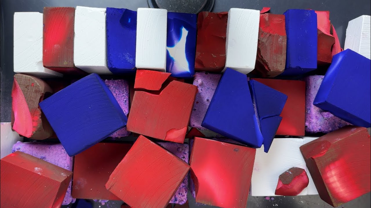 Dyed and Pasted Leftover Chalks with Fluffly Plain G1💕