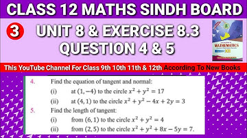 Class 12 Mathematics Unit 8 Exercise 8.3 Question 4&5  Circle • Second Year Mathematics