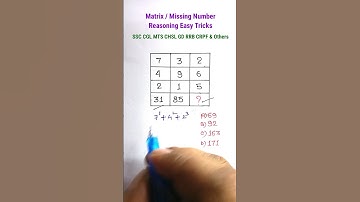 Missing Number| Reasoning Tricks in Hindi| Reasoning Classes for SSC CGL CHSL MTS CRPF RRB |#shorts