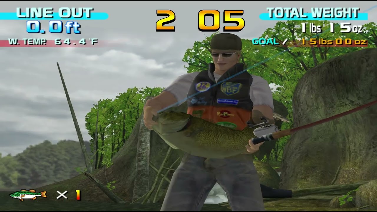 Sega Bass Fishing Wii Arcade Mode First Course