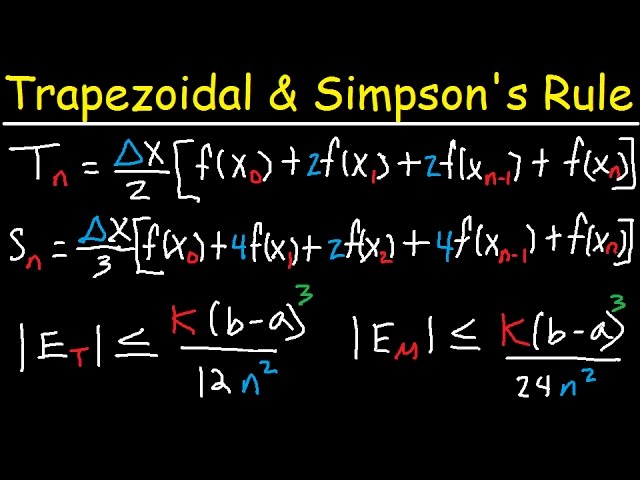 difference between the trapezoidal rule and Simpson’s rule