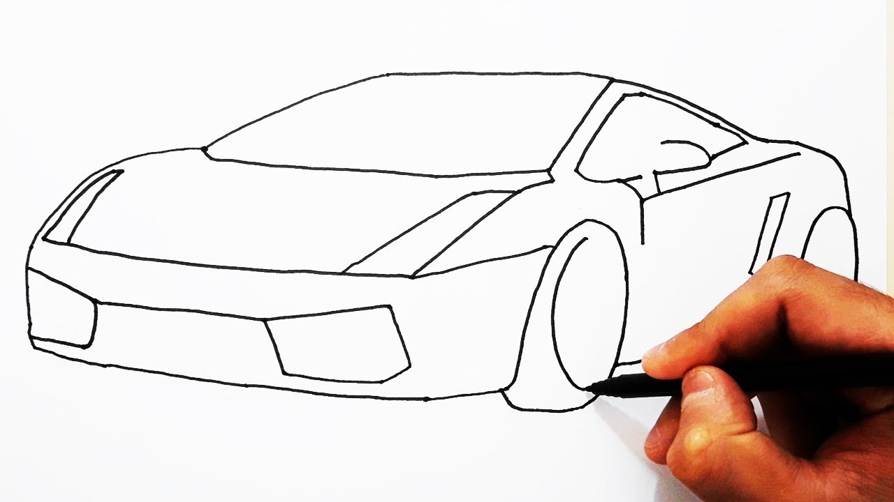 How To Draw Lamborghini Easy Drawing Car Cok Kolay Spor Araba