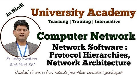 CN8: Network Software : Protocol Hierarchies, Network Architecture,  Layered Architecture of Network