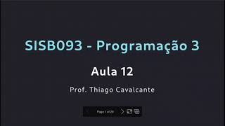 Introdução ao Python e à Programação Orientada a Objetos — Aula 12