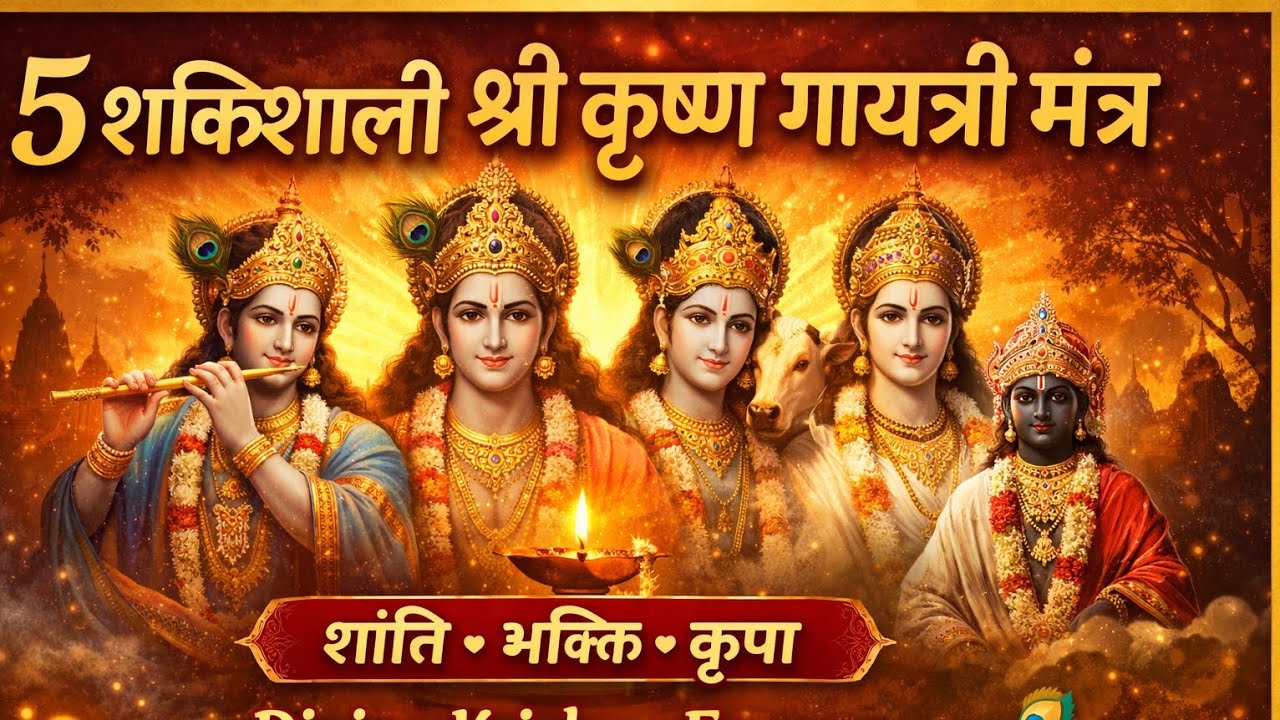 🙏पांच शक्तिशाली श्री कृष्ण गायत्री मंत्र|तुरंत शांति,भक्ति और सकारात्मक ऊर्जा। चमत्कारी फायदे#Viral