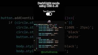 Code for Dark-Light Mode using CSS & JS