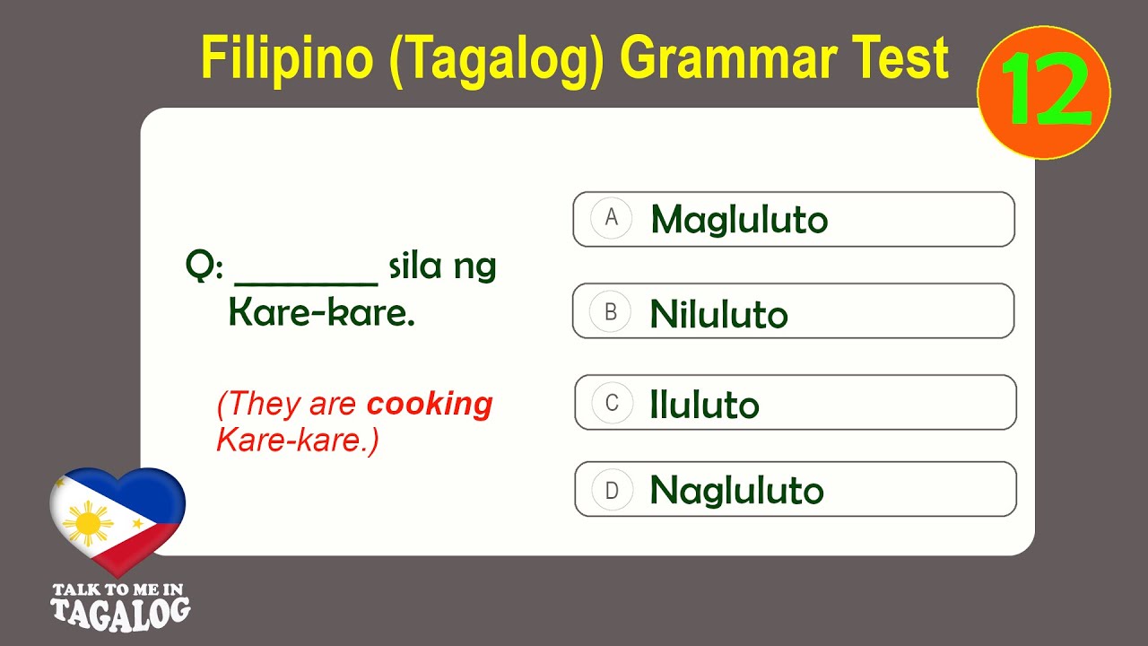 Filipino Grammar Test 12 | Tagalog Grammar Quiz - YouTube