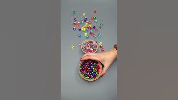 ASMR Reverse Video Falling Beads Bells Dice #satisfying #dominogirl #fallingbeads