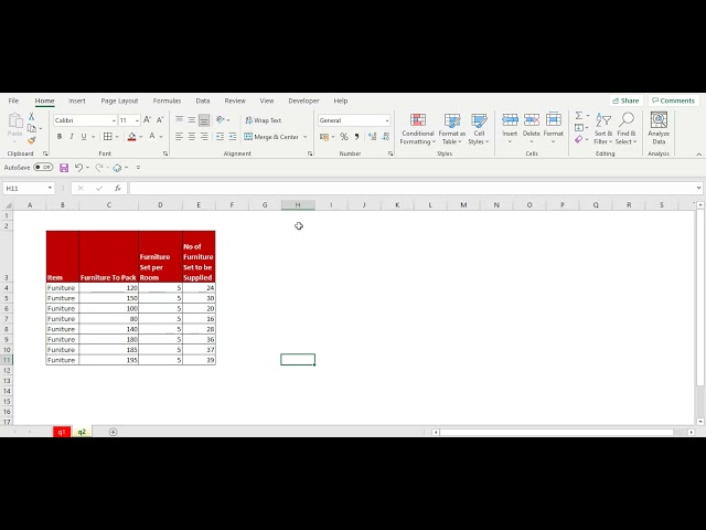 excel for accounting finance industry quotient formula