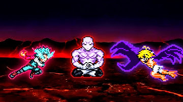 Jiren OP (all form) VS Deku OP (all form) & Meliodas TP OP (all form) in Jump Force Mugen