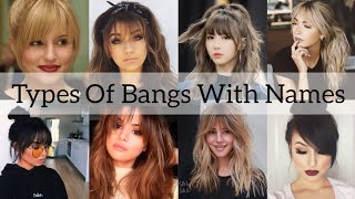 Different types of bangs with names|| #bangswithnames #beingclassy