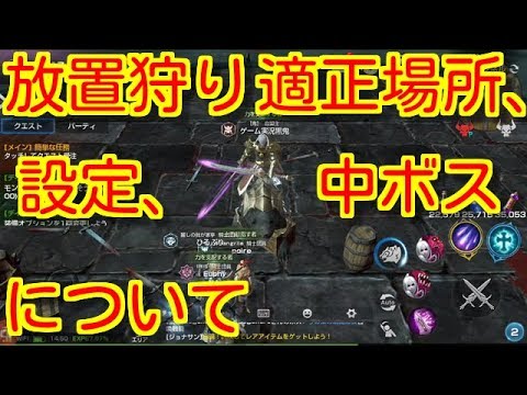 リネレボ 放置狩りの適正場所と設定 中ボスについて リネージュ２レボリューション Youtube