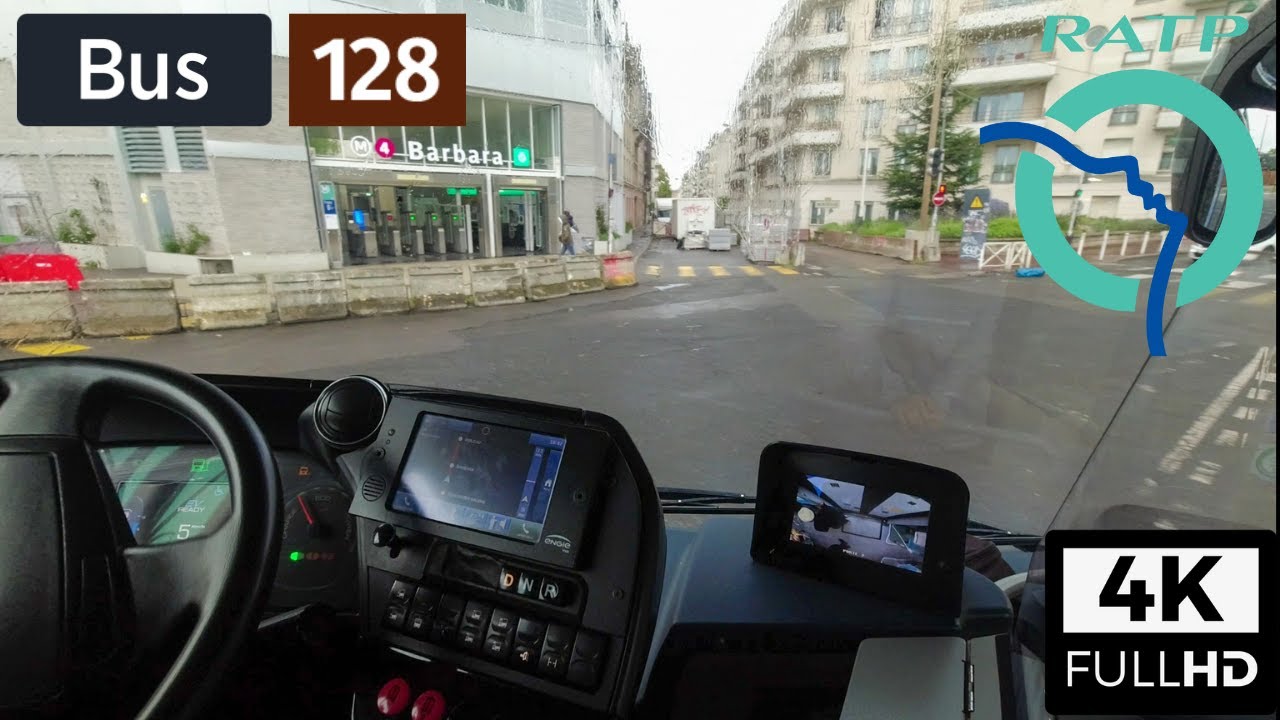 Bus 128 RATP | Gare de Robinson RER/Paris - Porte d'Orléans Métro/Tramway - 4K60FPS