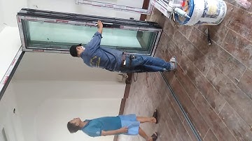 cửa nhôm xingfa xếp trượt vuông góc 90 độ.cách chế góc.