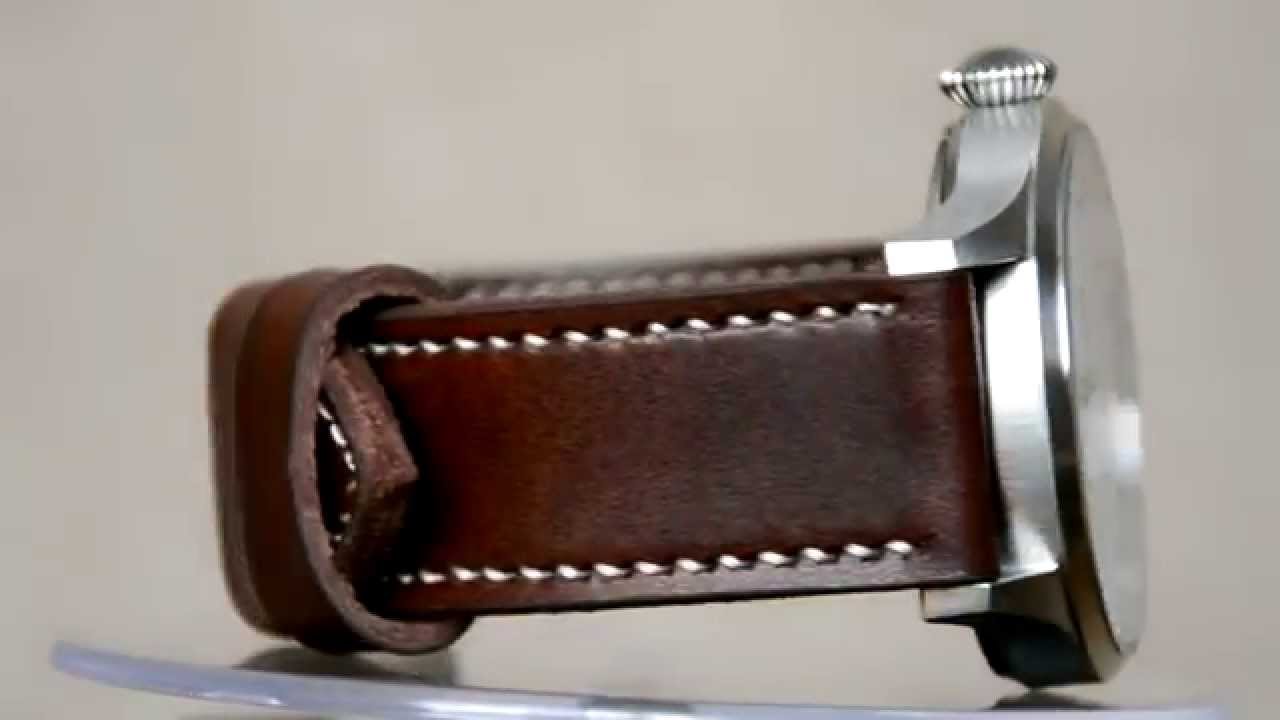 Edox pocket watch conversion. Handmade leather strap.