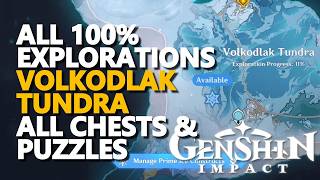 Volkodlak Tundra 100% Explorations All Chests & Puzzles Genshin Impact