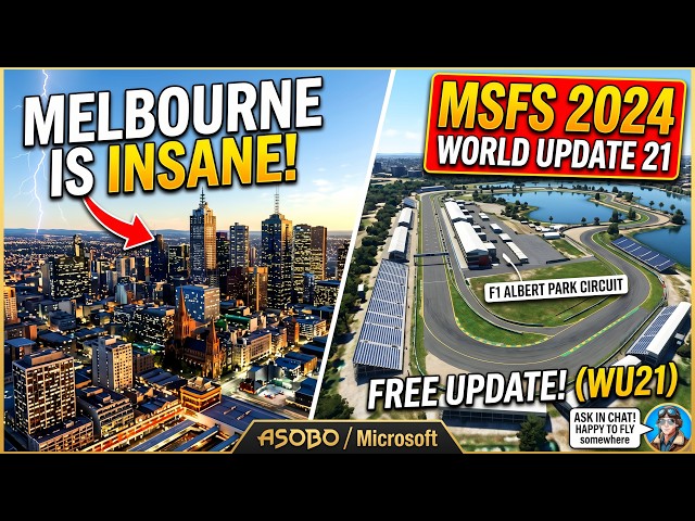 Flying Over the F1 Circuit in MSFS 2024 | Melbourne World Update 21