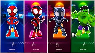 🔵Miles Morales🟡Spidey🔴Black Panther🟢Hulk🔮🎵TILES HOP