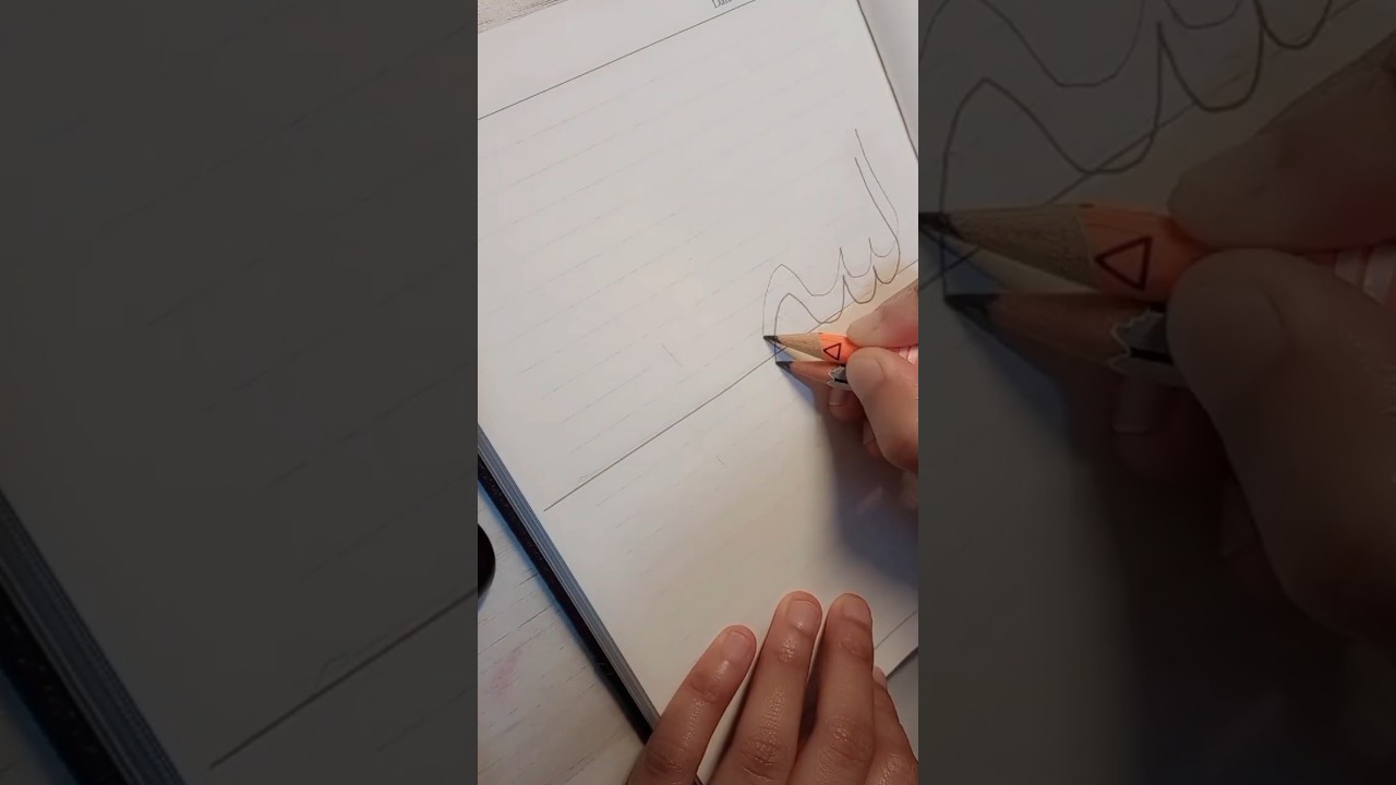 Easy Arabic calligraphy with double penci 😍 Tutorial for beginners 😊 