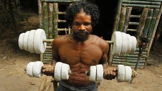 Caveman Created Ancient Gym Workout Tools By Primitive Skills