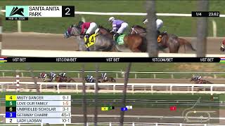 Unbridled Scholar wins Race 2 on Saturday, February 14 at Santa Anita Park