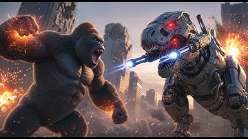 King Kong vs Mecha Rex – Clash of Steel and Fury: The Ultimate Titan Showdown!