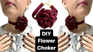 How to make Flower Choker, Choker diy tutorial, Flower neck corsage diy, Fashion, Style, Anita Benko