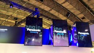 Panasonic 4K screens on robot arms at ISE 2016