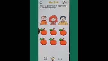 #brainout #level214 #How to distribute 3 apples to 6 people equally