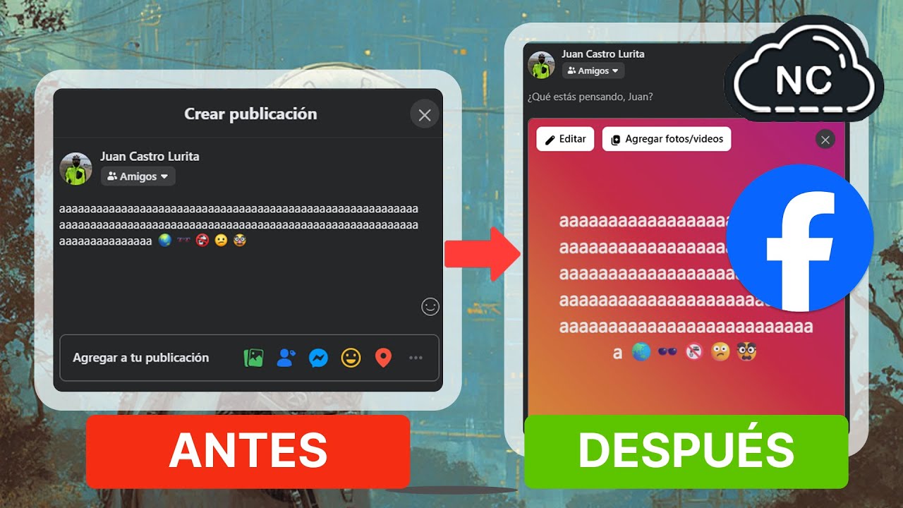 CREAR TEXTO ILIMITADO CON FONDO DE COLOR EN FACEBOOK 🎯