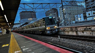 【検査明け✨コンビ‼️】223系2000番台更新車（V15編成）＋1000番台更新車（W9編成） A新快速野洲行き　草津駅発車