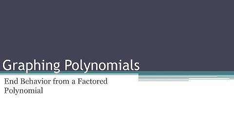 End Behavior from a Factored Polynomial