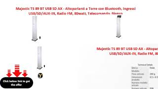 Majestic TS 89 BT USB SD AX - Altoparlanti a Torre con Bluetooth, Ingressi