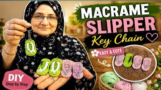 How to Make a Macrame Slipper Keychain | Easy DIY Macrame Keychain Step by Step@Farahdeebasajjad003