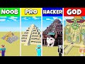 Minecraft Battle: NOOB vs PRO vs HACKER vs GOD: SAND DESERT HOUSE BASE BUILD CHALLENGE / Animation