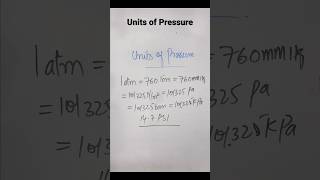Units of Pressure//atm//Barr//pascal