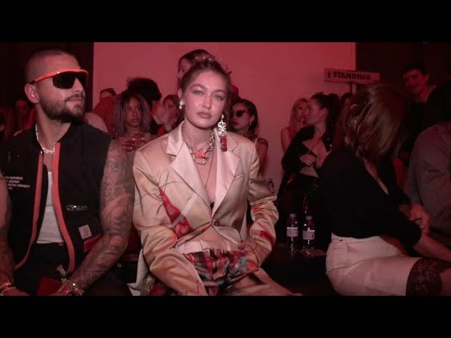 Maluma and Gigi Hadid sit front row at Paris Fashion Week Men's