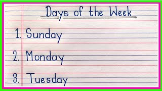 Sunday Monday-days of the week/Sunday Monday ki spelling/सप्ताह के दिनों का नाम/Sunday to Saturday