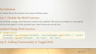 How to Bold Selected Text in tkinter